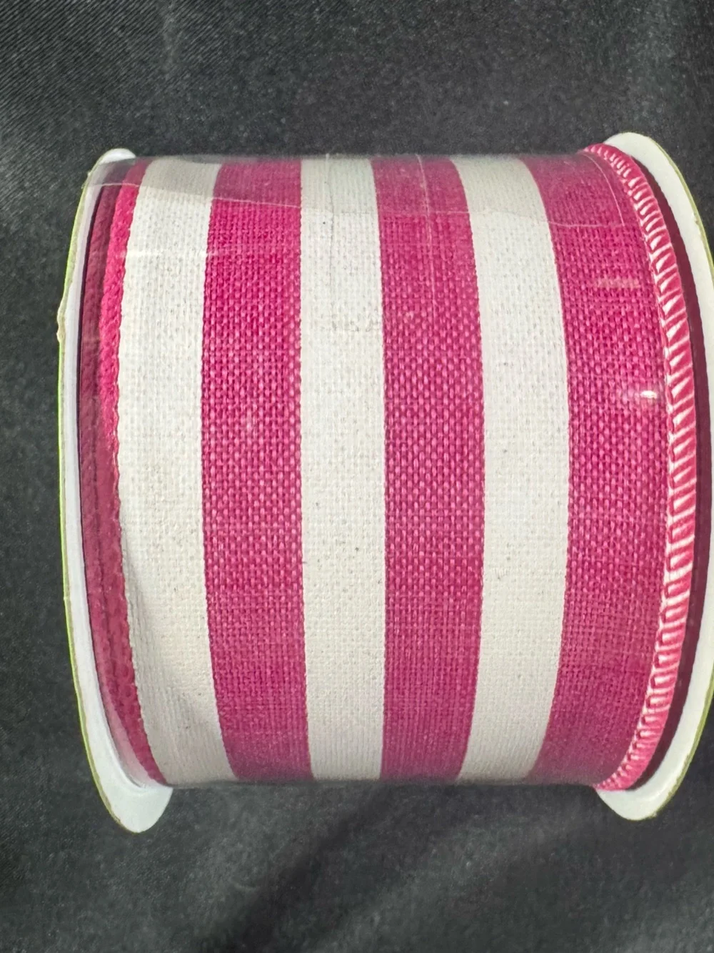 Striped Pink and White Decorative Ribbon Roll - Home Party Supplies
